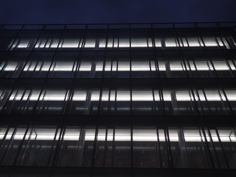 Nachtansicht Bibliothek Bildungscampus Heilbronn